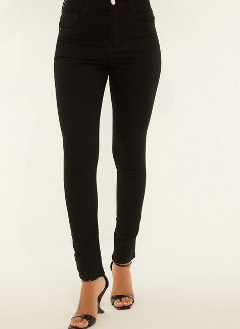 Calça Olivia Super Skinny Amaciada Black Feminino De Algodão