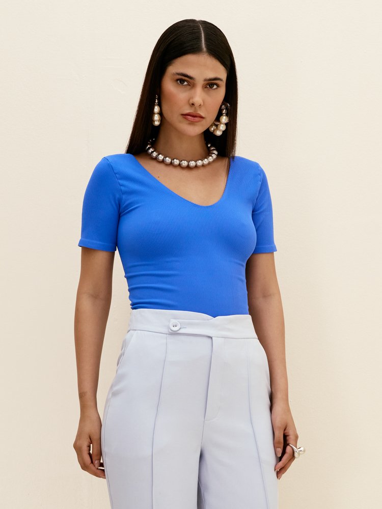 トップス MM Blusa Feminina Decote 